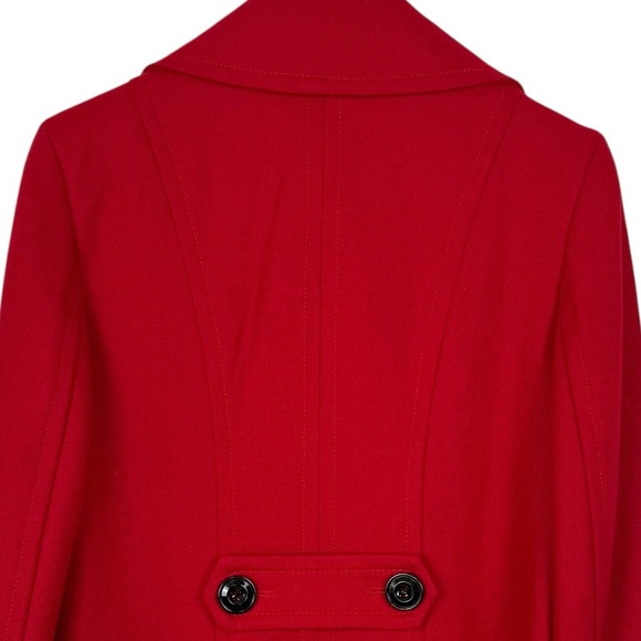 Jones New York Red Wool Blend Double Breasted Peacoat Jacket Size 6 - Picture 4 of 16